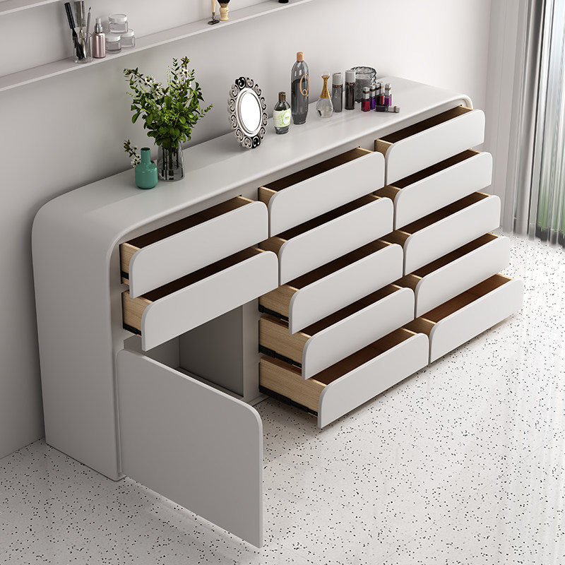 Storage - ตู้โชว์และตู้เก็บของแบบมินิมอลสไตล์อิตาลี สำหรับจัดเก็บอุปกรณ์ทำเล็บ เครื่องสำอาง และยาทาเล็บ เหมาะสำหรับร้านเสริมสวยและสำนักงาน FYMS