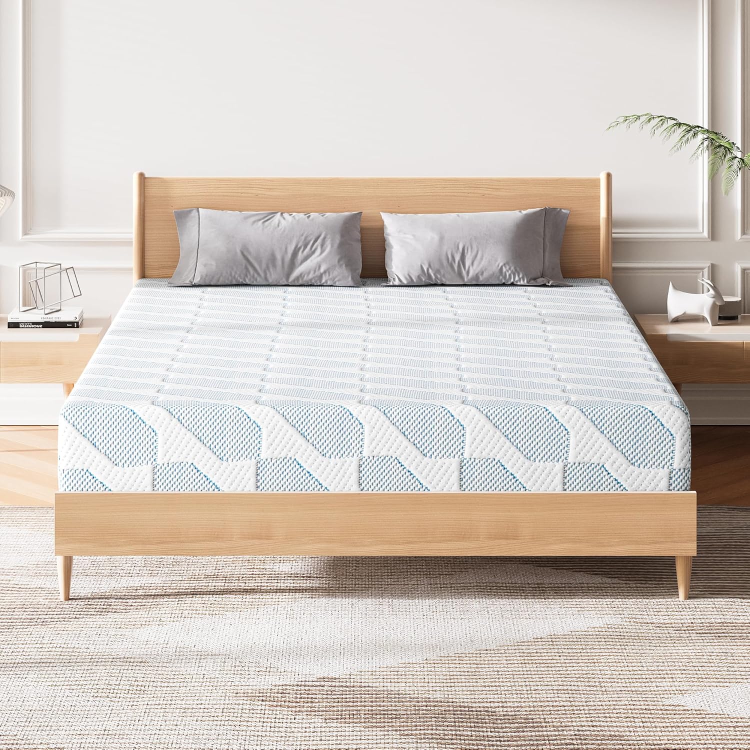 Memory Foam Mattress In A Box Queen - ที่นอนขนาดควีนไซส์ 10 นิ้ว Cooling Gel ที่นอนเมมโมรีโฟมในกล่องสําหรับบรรเทาความดันฝาครอบแบบถอดได้