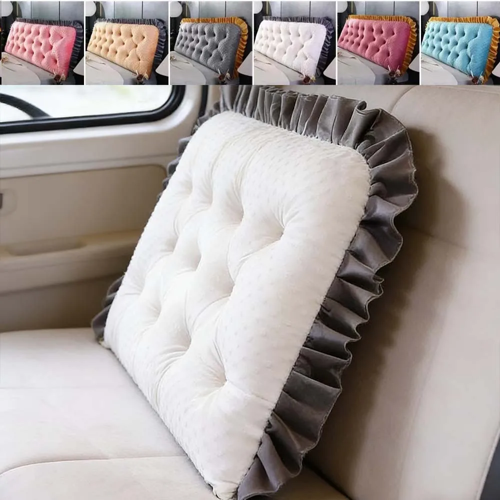Headboard Cushion Backrest Tatami - หมอนอิงหัวเตียงขอบระบาย สำหรับโซฟาและเตียงนอน ไส้ใยฝ้าย PP กันลื่น หมอนพิงหลัง