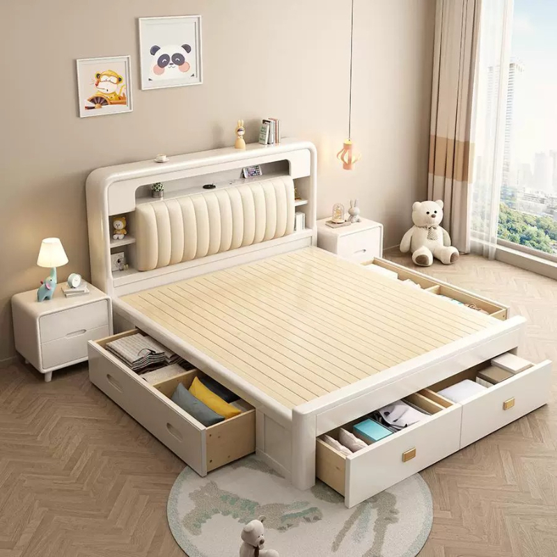 โครงเตียงเดี่ยวพร้อมลิ้นชักเก็ - King Size Bed Frame With Storage Drawers บทวิจารณ์และราคา