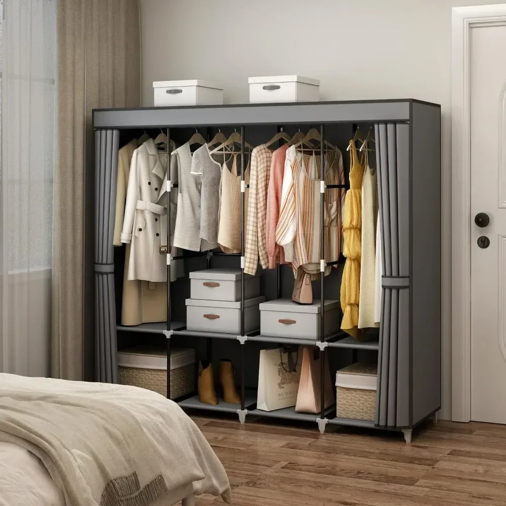 ตู้เสื้อผ้าแบบพกพาขนาด 67 นิ้ว - Wardrobe Closet Portable Fabric Cover บทวิจารณ์และราคา