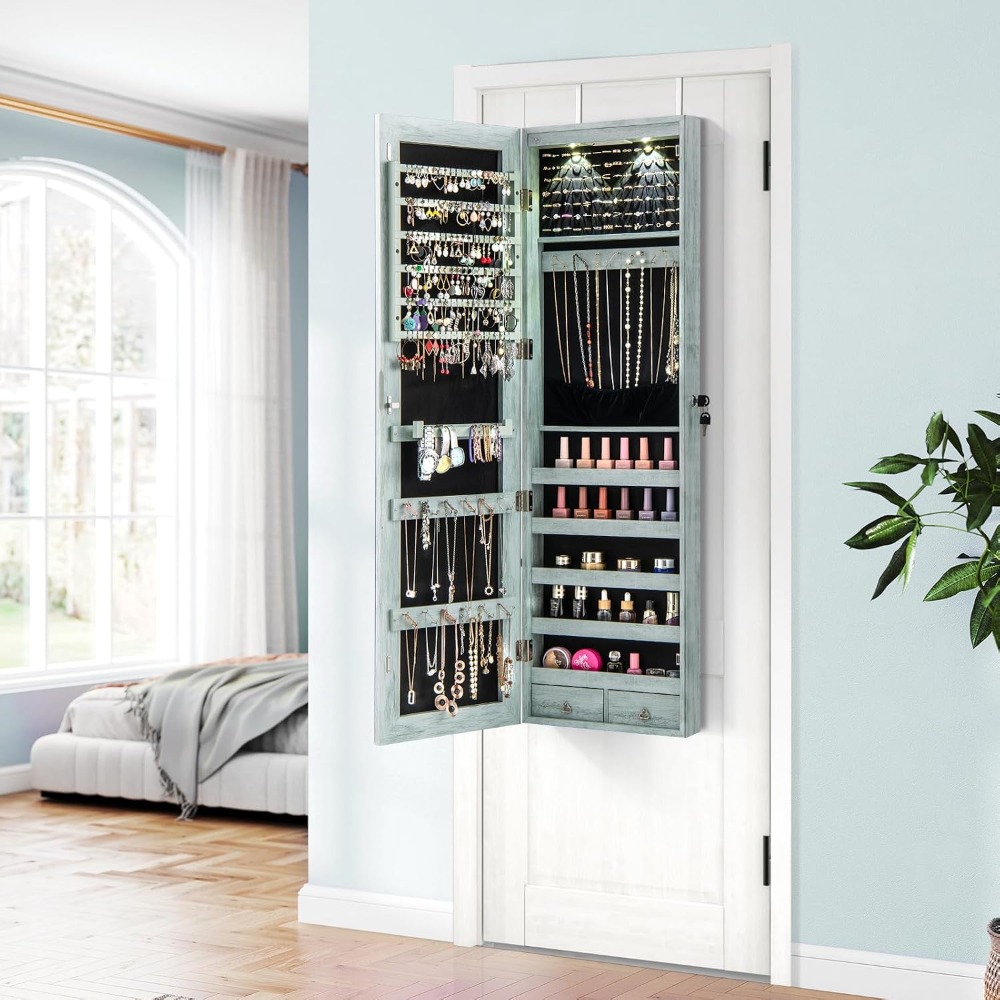 ตู้เก็บเครื่องประดับติดผนังหรื - Full Length Mirror Jewelry Armoire บทวิจารณ์และราคา