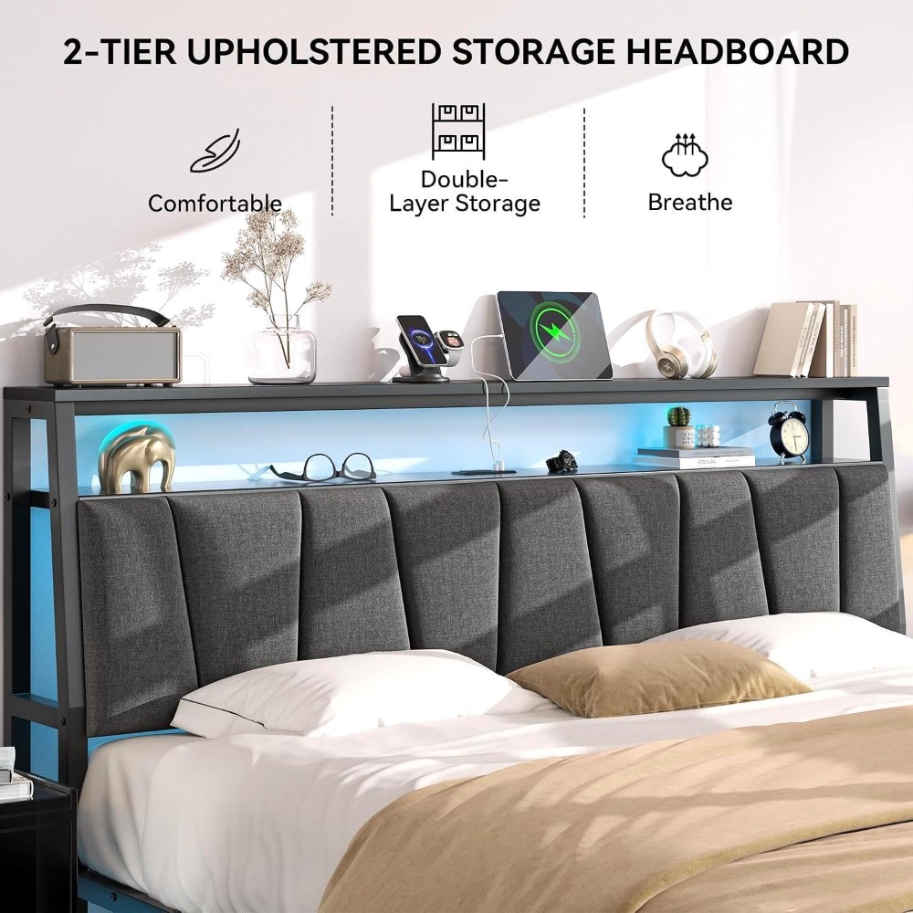 โครงเตียงขนาดคิงไซส์พร้อมหัวเต - King Size Bed Frame With Storage Drawers บทวิจารณ์และราคา