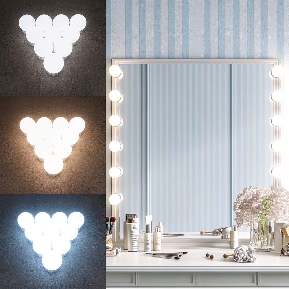 โคมไฟ LED ฮอลลีวูดสำหรับโต๊ะเค - Dressing Table Vanity With Lighted Mirror บทวิจารณ์และราคา