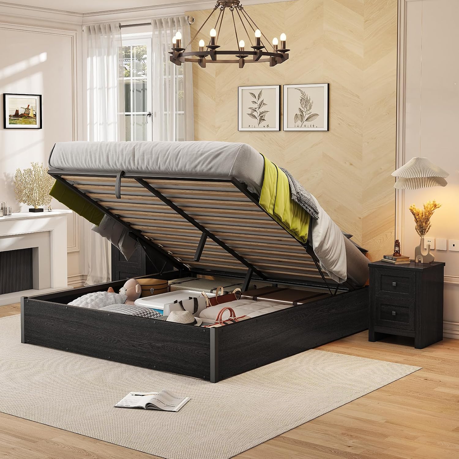 โครงเตียงยกเก็บของได้ ทำจากไม้ - Gas Lift Storage Bed Hydraulic บทวิจารณ์และราคา