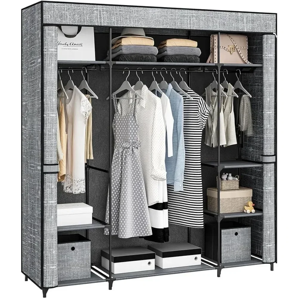 ตู้เสื้อผ้าแบบพกพาขนาด 64.5 นิ - Wardrobe Closet Portable Fabric Cover บทวิจารณ์และราคา