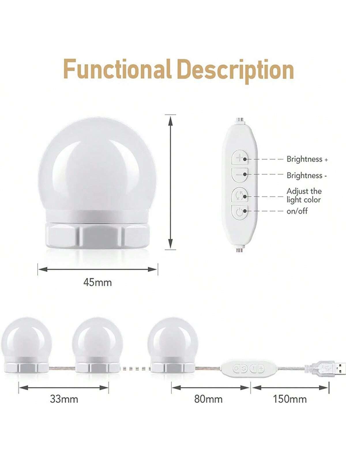 หลอดไฟถอดเปลี่ยนได้ใหม่ โคมไฟก - Dressing Table Vanity With Lighted Mirror บทวิจารณ์และราคา
