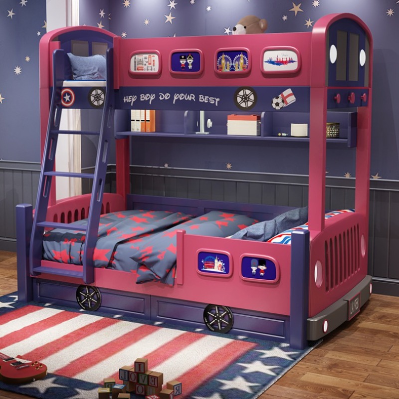 เตียงเด็กสไตล์โมเดิร์นพร้อมสไล - Bunk Bed With Stairs And Slide บทวิจารณ์และราคา