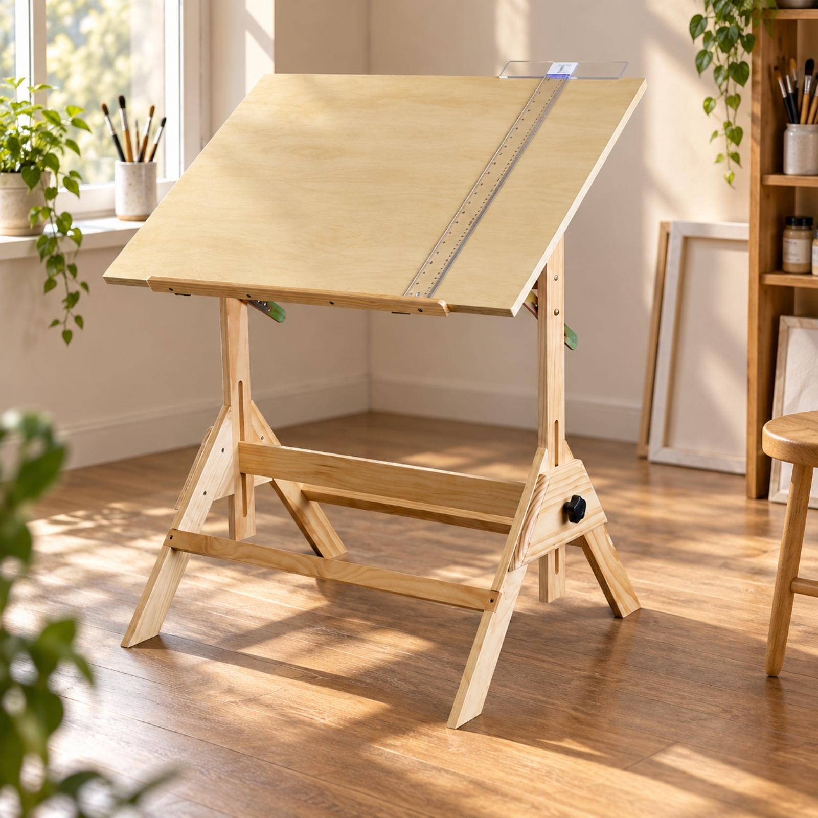 โต๊ะวาดภาพไม้ พร้อมพื้นผิวปรับ - Tables บทวิจารณ์และราคา