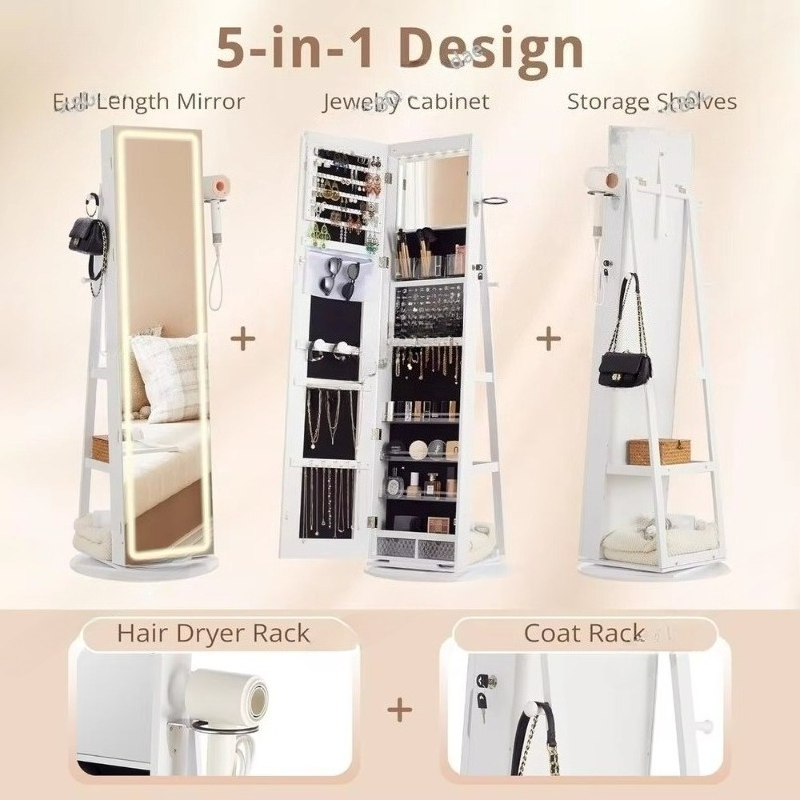 ตู้โชว์เครื่องประดับพร้อมกระจก - Full Length Mirror Jewelry Armoire บทวิจารณ์และราคา